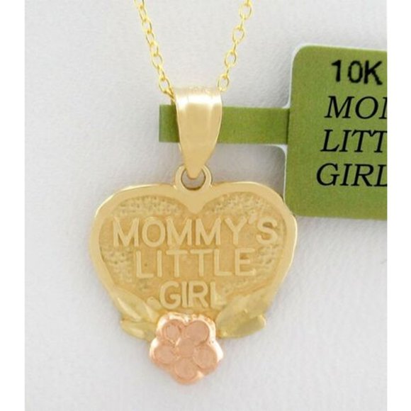 Heart Mommy's Little Girl Pendant 10K Yellow Gold